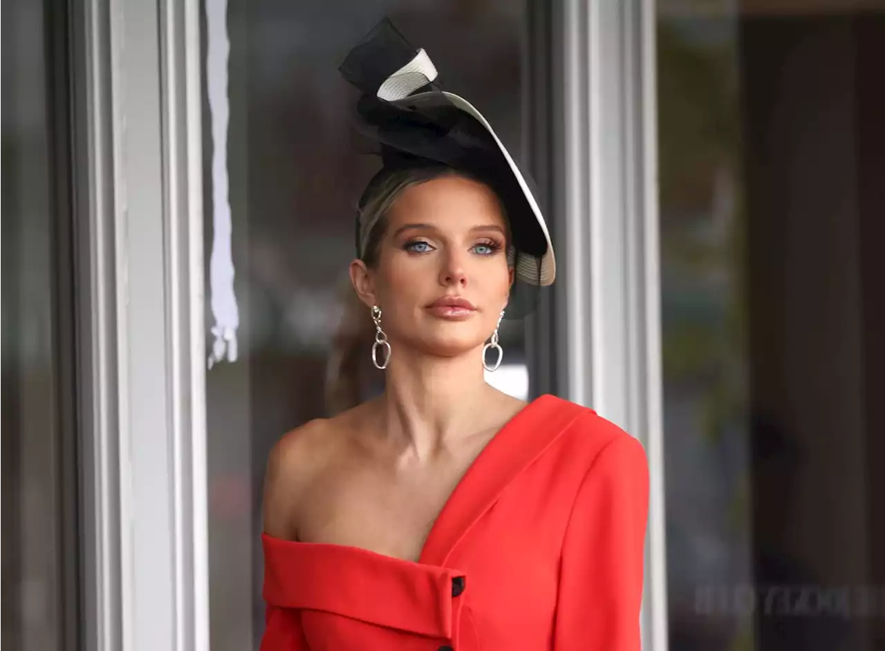 Corrie's Helen Flanagan looks elegant in red deconstructed blazer at Ladies Day