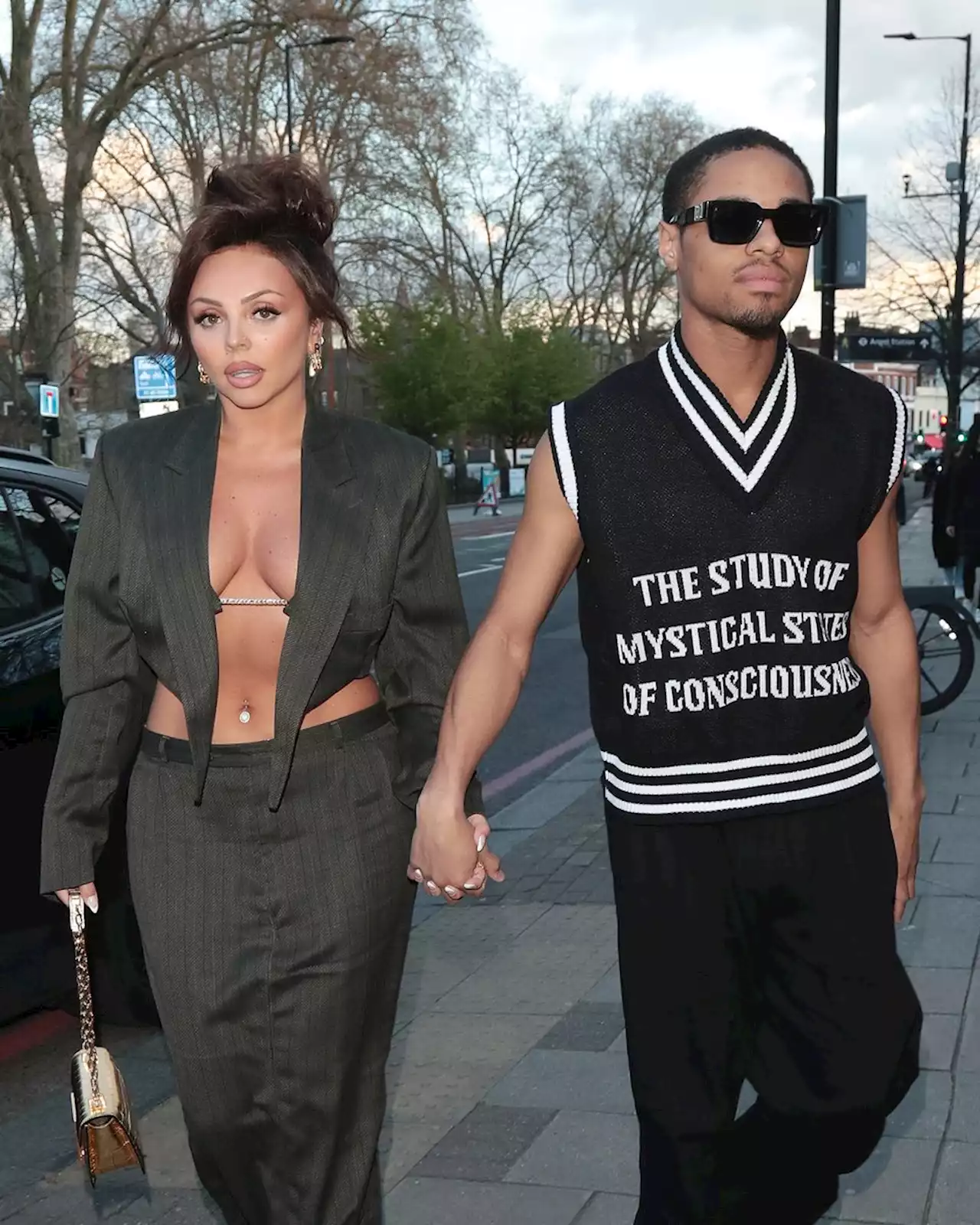 Jesy Nelson shows off impressive abs on night out with boyfriend Zion Foster