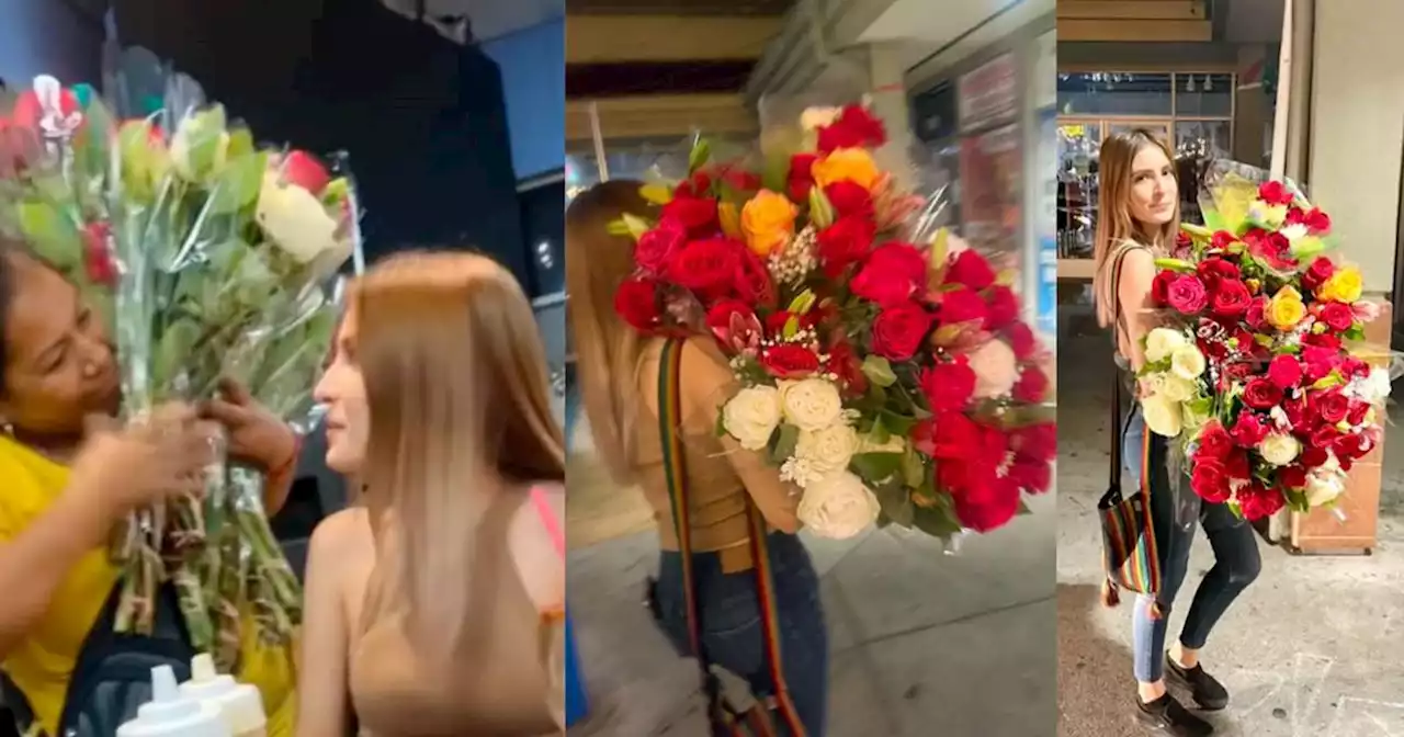 ¡Facturando! Intentan conquistar a joven con flores y esta la revende