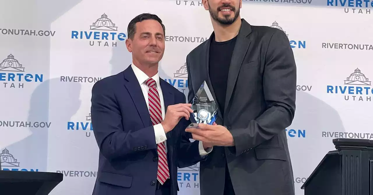 Once a Jazz outcast, Enes Kanter Freedom honored by Utah conservative leaders