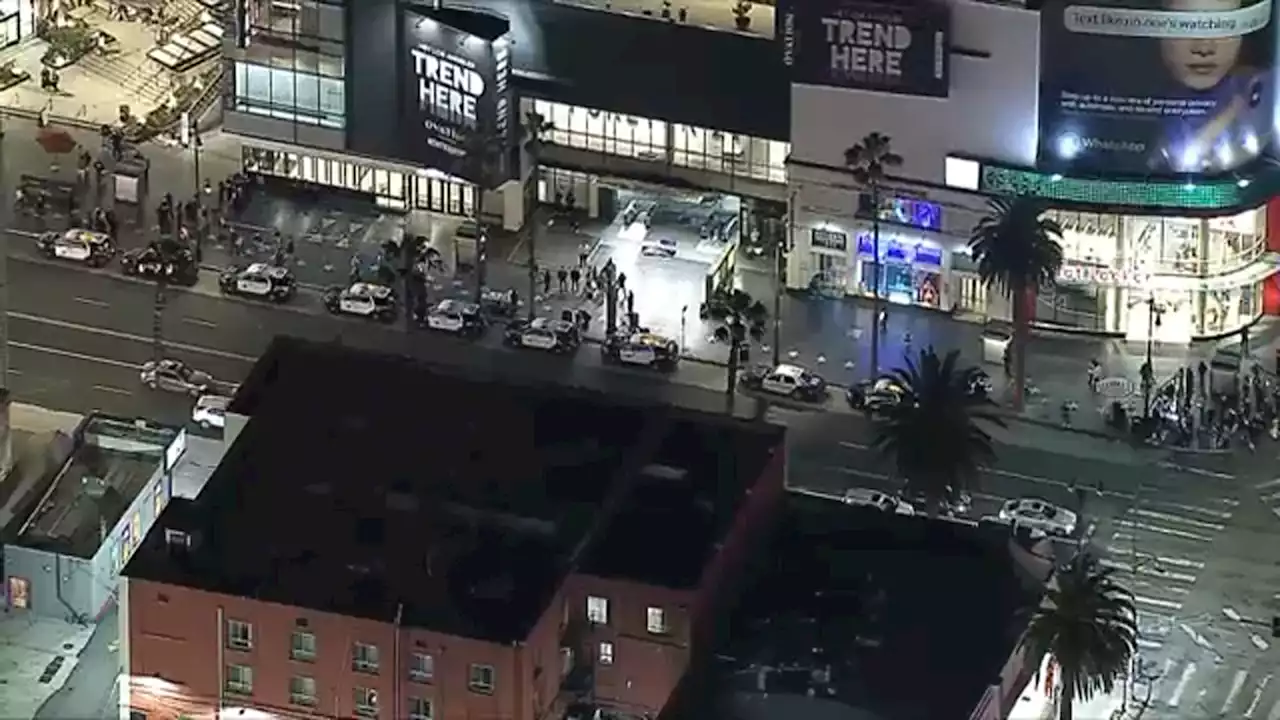 Victim shot in head near TCL Chinese Theatre at intersection of Hollywood Blvd and Highland Ave