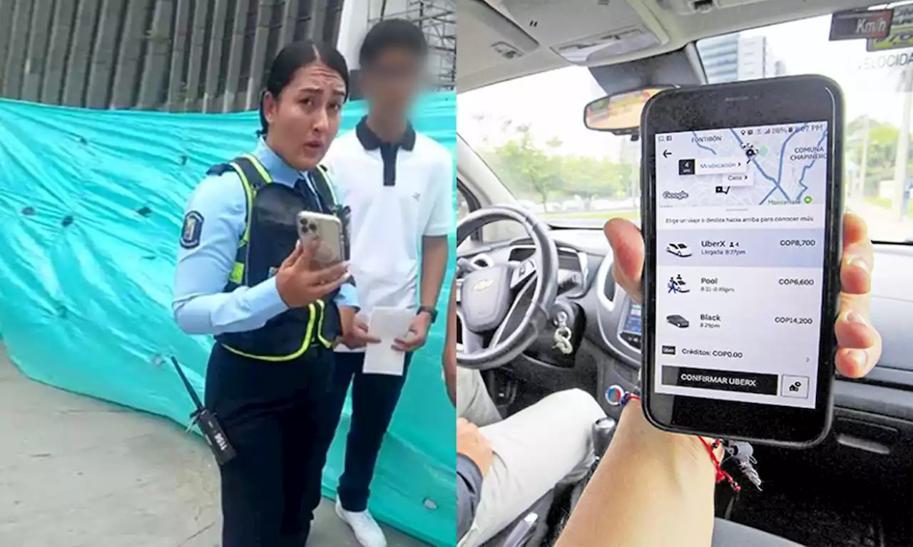 Guarda de tránsito pidió un Uber, no pagó y quiso multar a conductor en Medellín