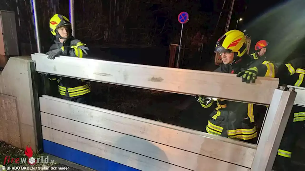 Nö: Hochwasser Schwechat-Fluss und Unwettereinsätze im Bezirk Baden am 15. April 2023