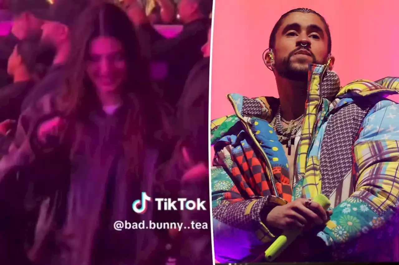 Kendall Jenner seen dancing during Bad Bunny’s headlining Coachella set