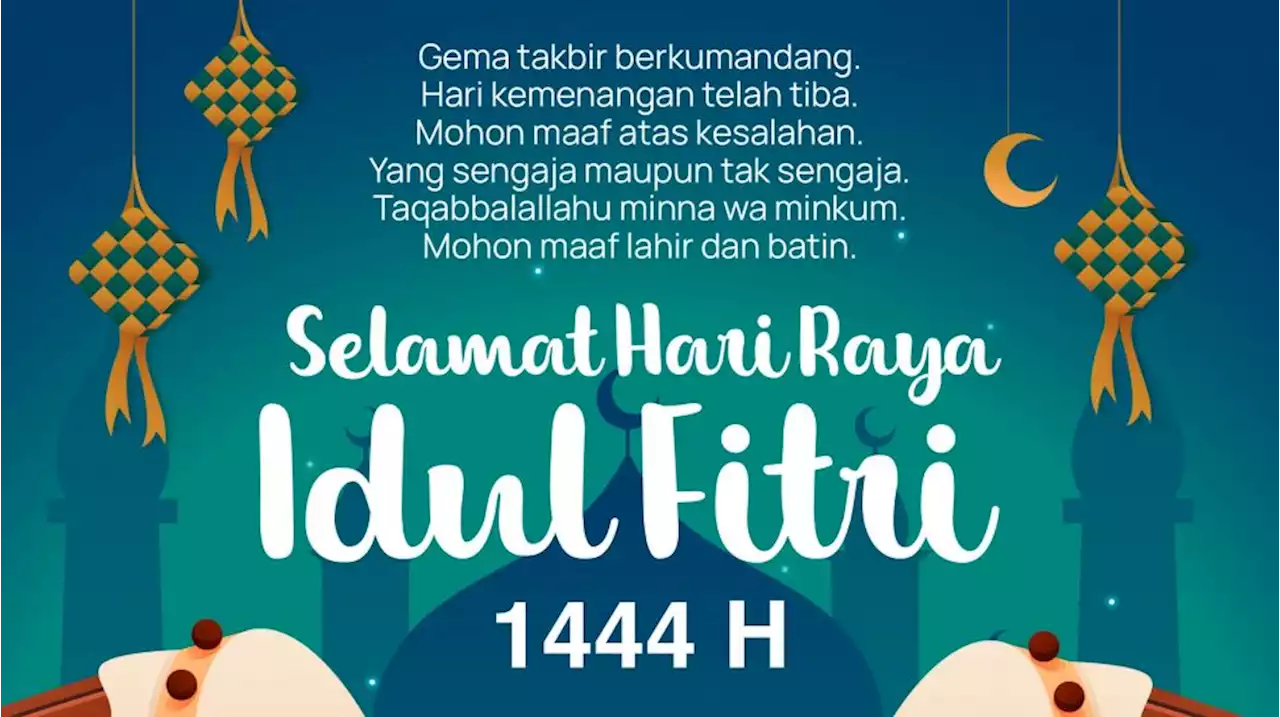 10 Gambar Ucapan Idul Fitri 2023 Download GRATIS di Suara.com, Share Jadi Kartu Lebaran