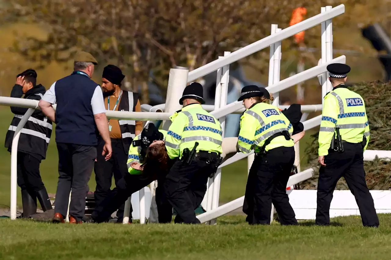 Grand National protesters storm track at Aintree delaying race