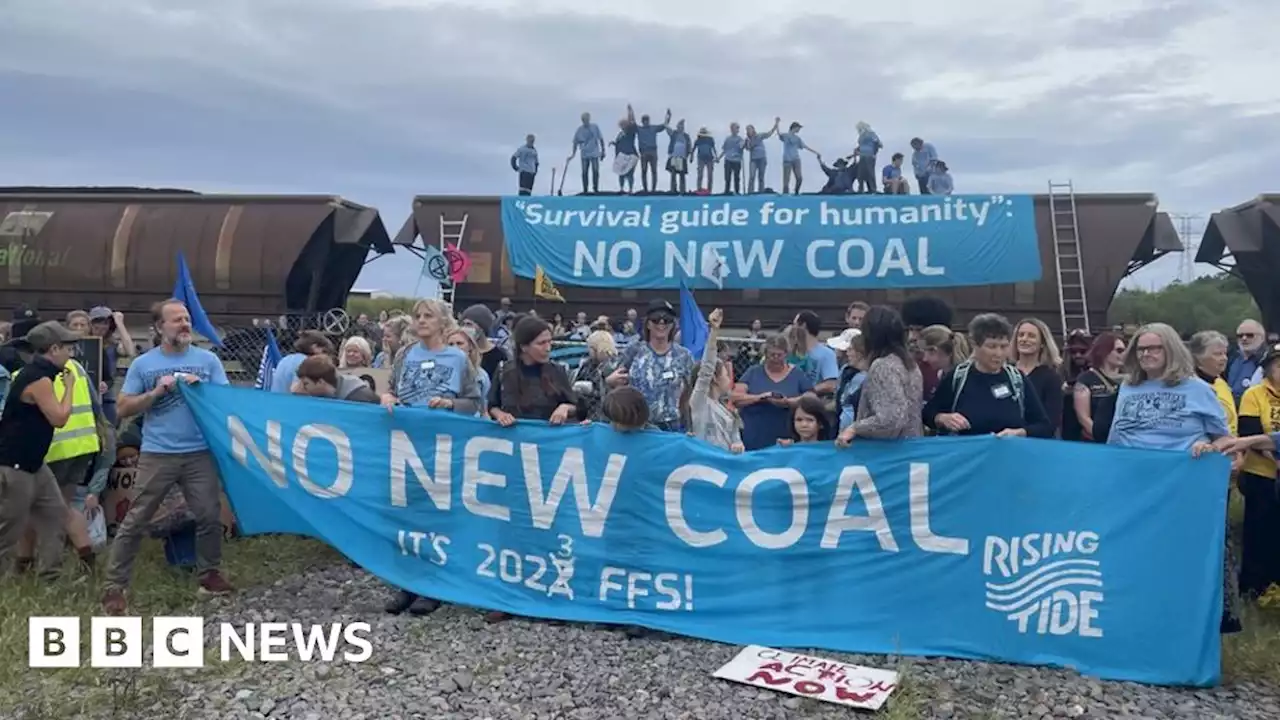 Australia climate protest: Rising Tide activists shovel coal off train