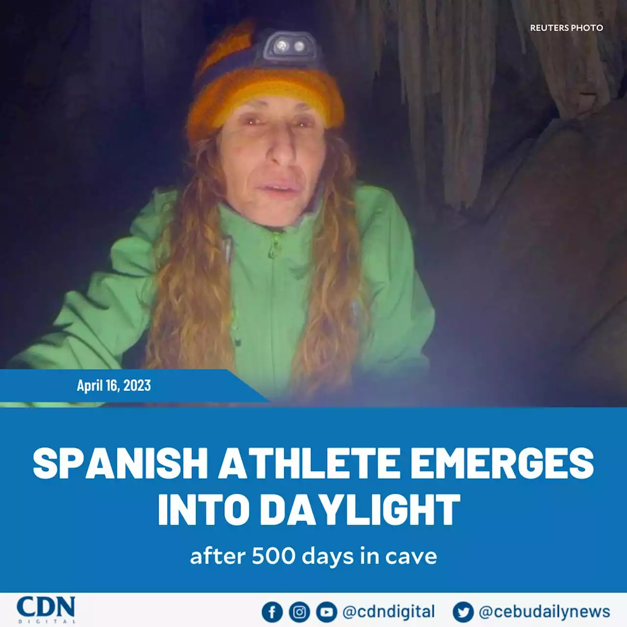 Spanish athlete emerges into daylight after 500 days in cave