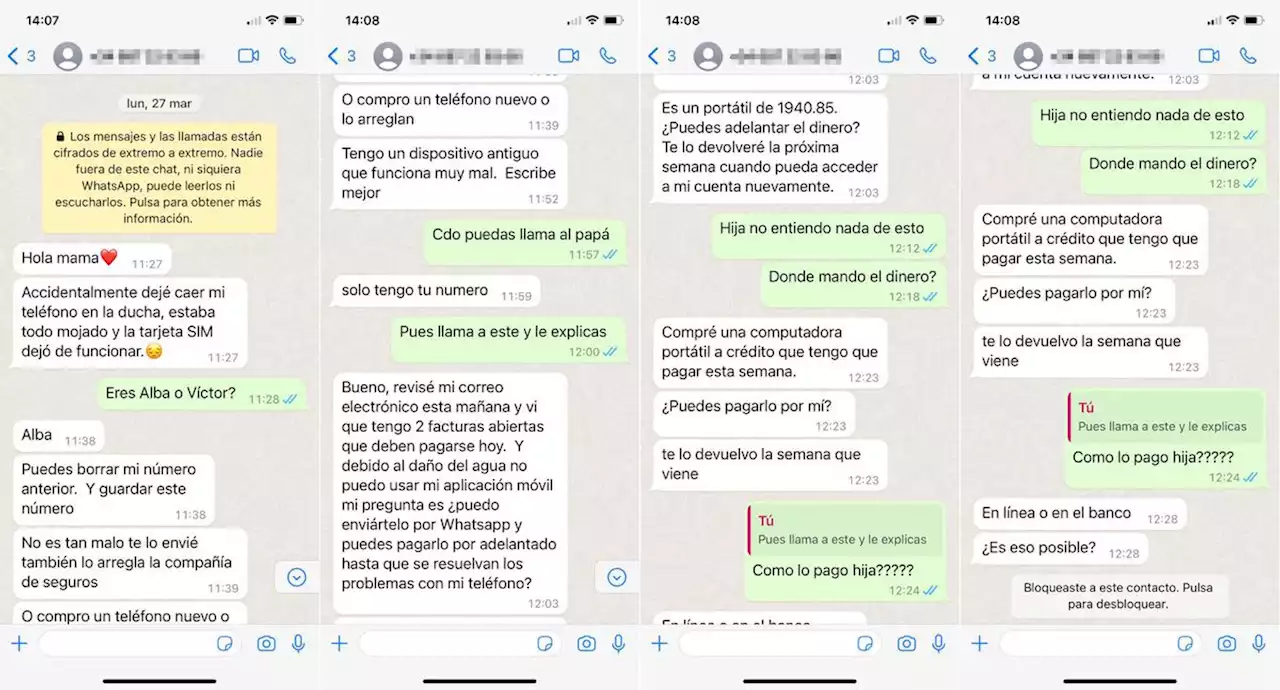 La ‘estafa del hijo’ vuelve a circular en WhatsApp: “Mamá, necesito 1.900 euros para pagar dos facturas”