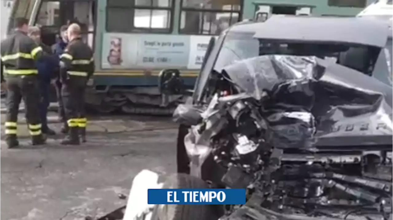 Angustiante video de fuerte accidente de goleador de Italia contra un tranvía