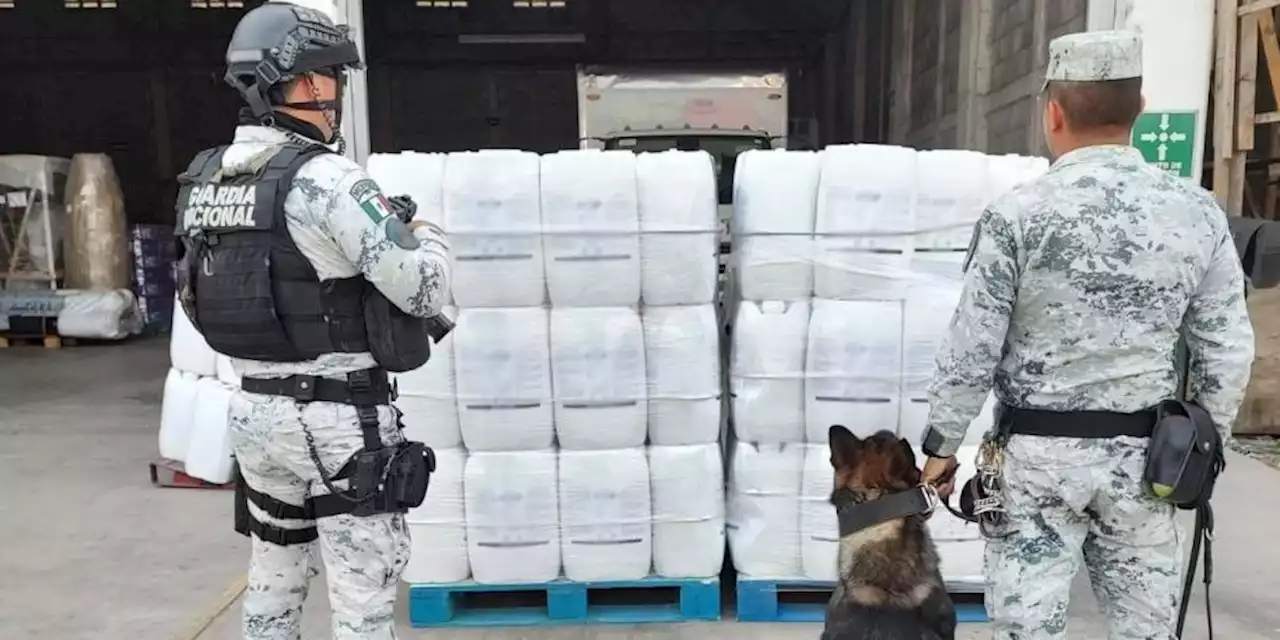 Guardia Nacional asegura 800 litros de metanfetamina liquida con apoyo de binomios caninos