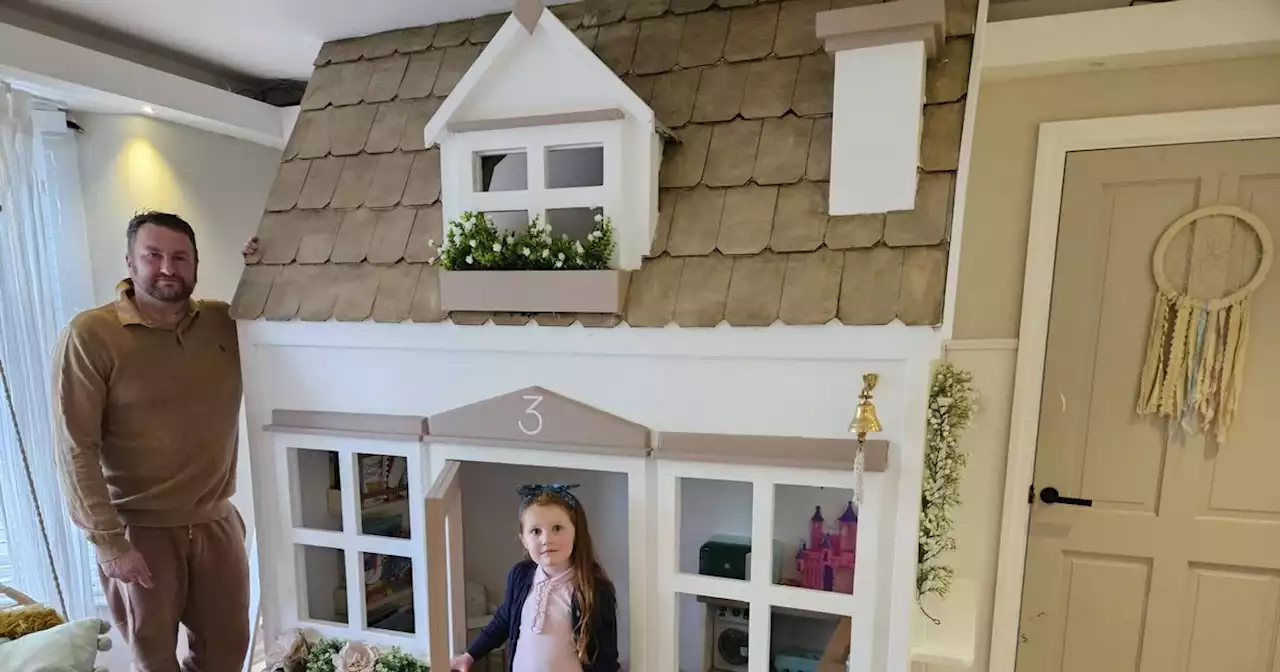 Dad builds daughter spectacular two-storey dream bed for just £500