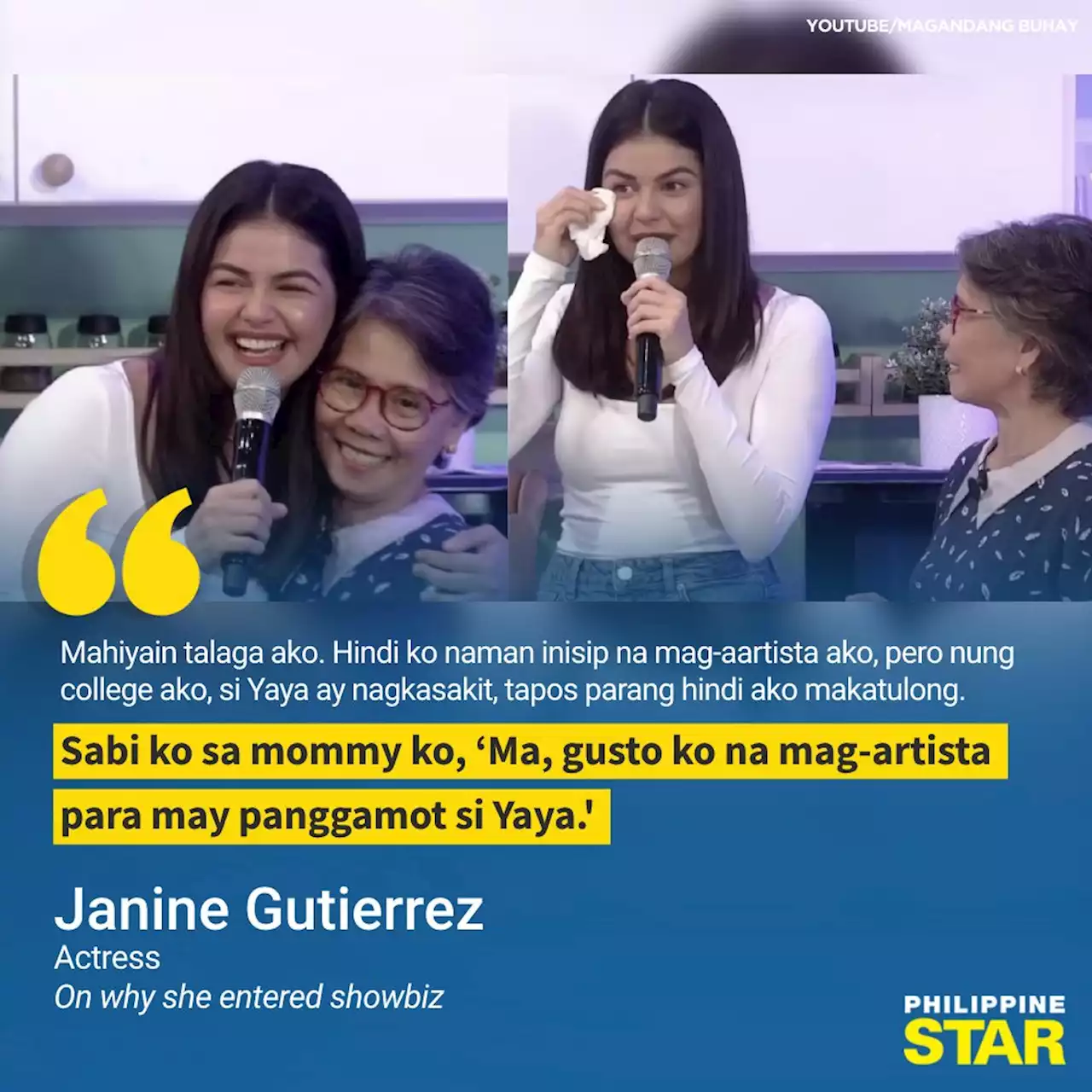 Janine Gutierrez reveals she entered showbiz because of her yaya who had cancer