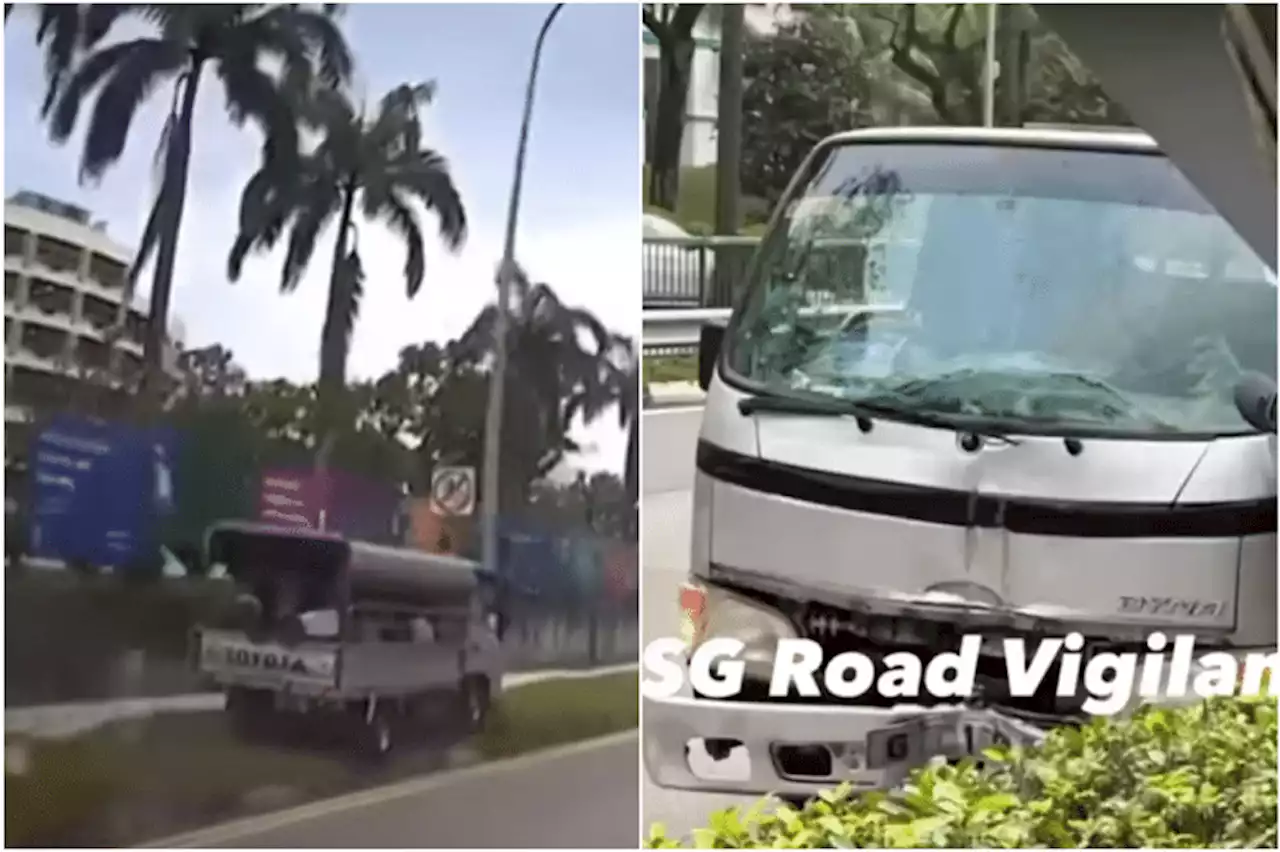 6 taken to hospital after lorry mounts kerb, knocks down lamp post in Buangkok