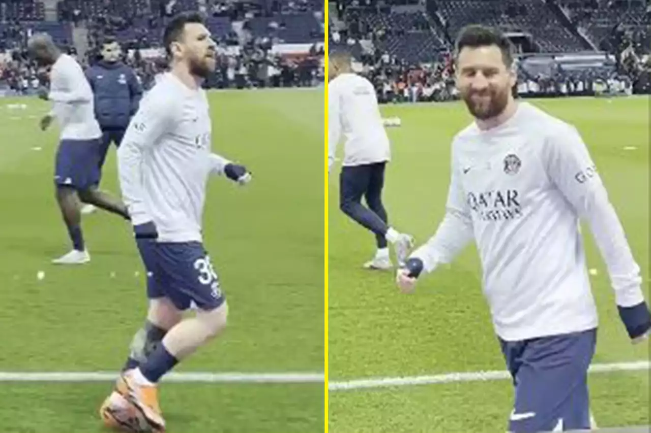 Lionel Messi loved what fan shouted at him as he warmed up before PSG game