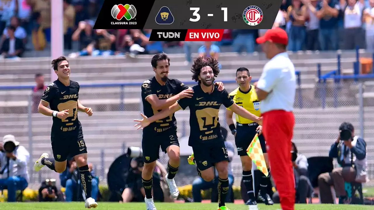 Pumas vs. Toluca partido EN VIVO por la Liga MX | Comienza el segundo tiempo