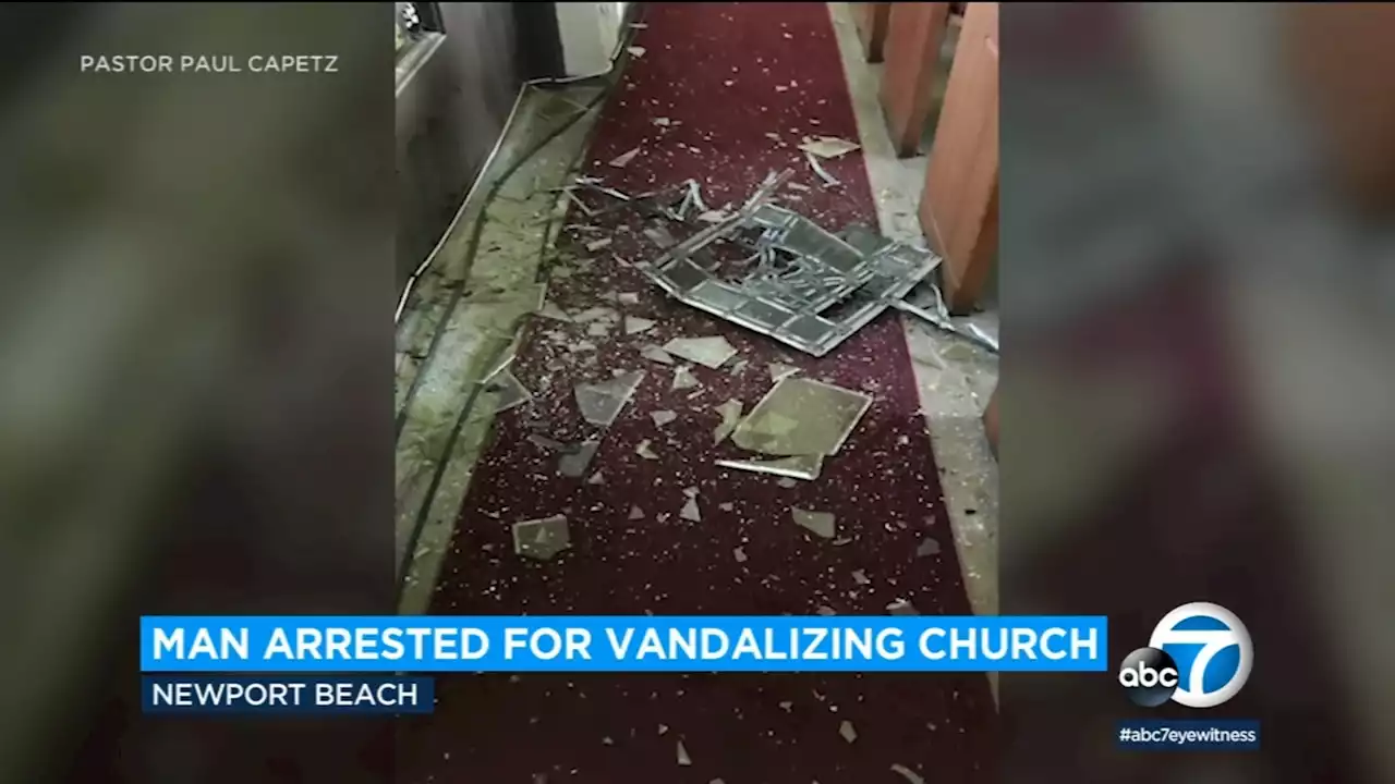 Church in Newport Beach has windows smashed, suspect had been released from jail 5 days ago