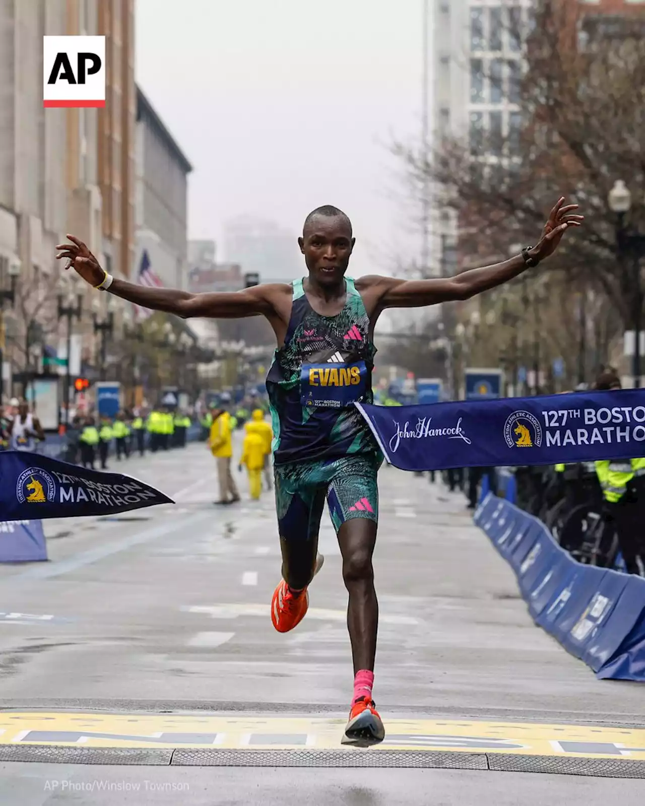 Defending champ Chebet wins Boston, spoils Kipchoge debut