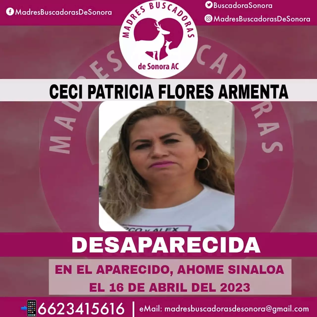 Reportan desaparición de Ceci Flores, madre buscadora