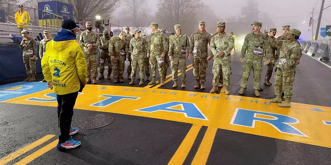 Fast field gathers for start of 127th Boston Marathon