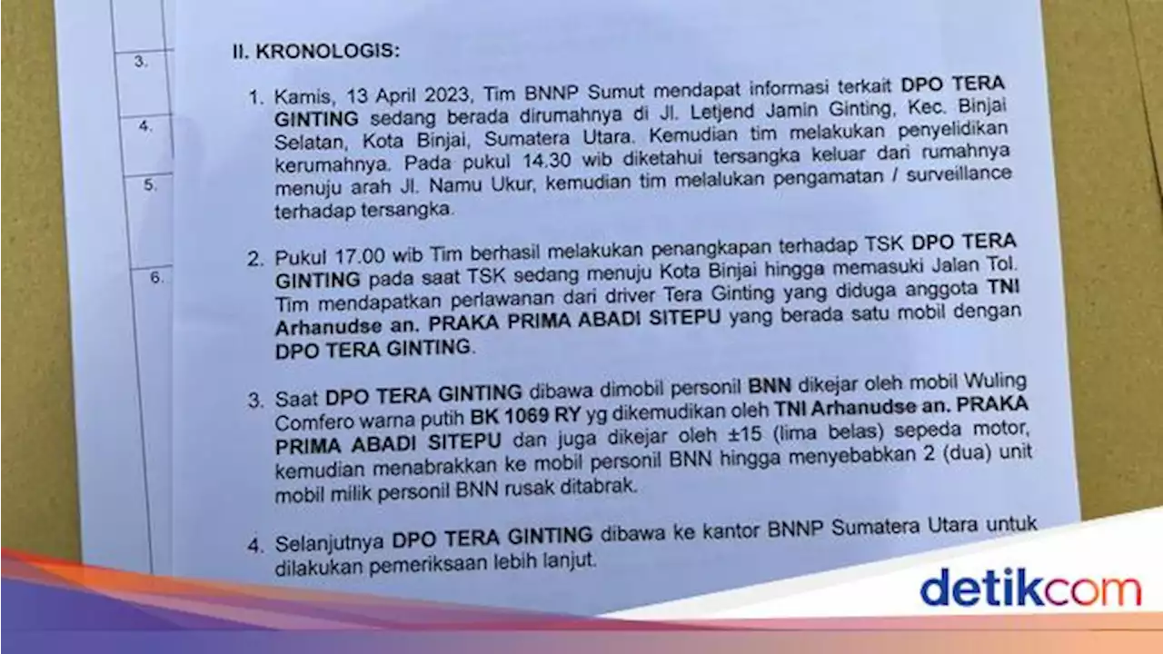 Beda BNN Sumut dan Kodam soal Bandar Narkoba Semobil dengan Oknum TNI