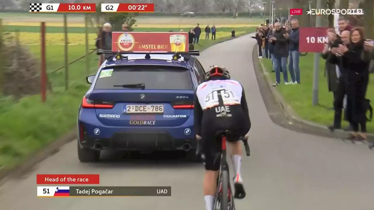 Tadej Pogacar (UAE Emirates) a-t-il été aidé par la voiture de l'organisation de l'Amstel Gold Race ?