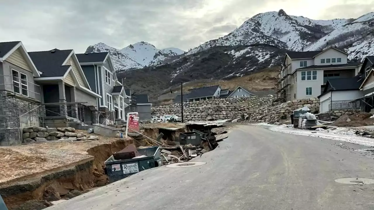 WATCH: Large sinkholes collapse street in Northern Utah