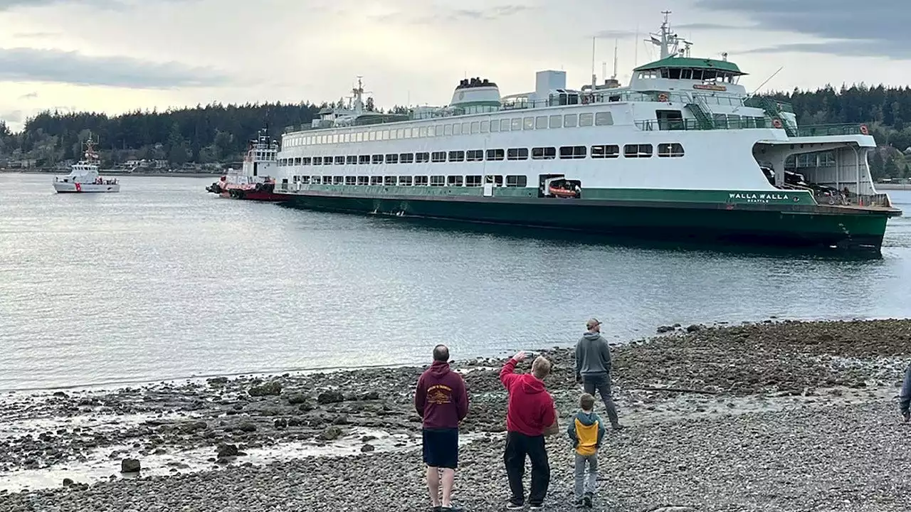 Divers off Seattle inspect grounded ferry after it loses power, runs aground