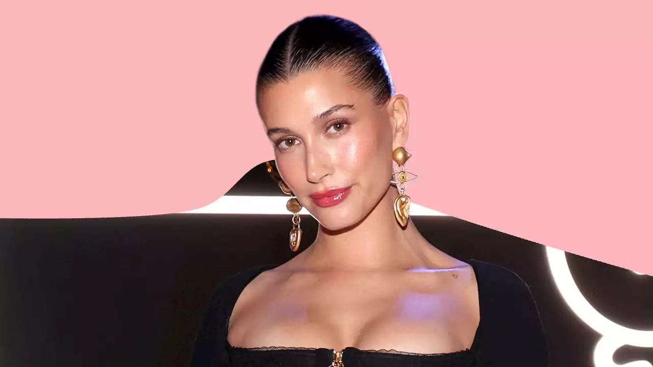 Hailey Bieber paired the tiniest tank top with the baggiest low-rise jeans