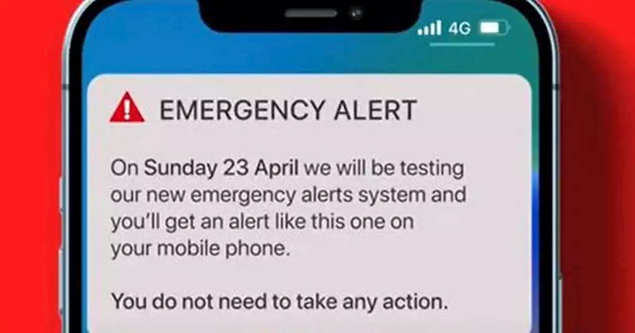 Exact message phones will receive as part of UK Government's Emergency Alert