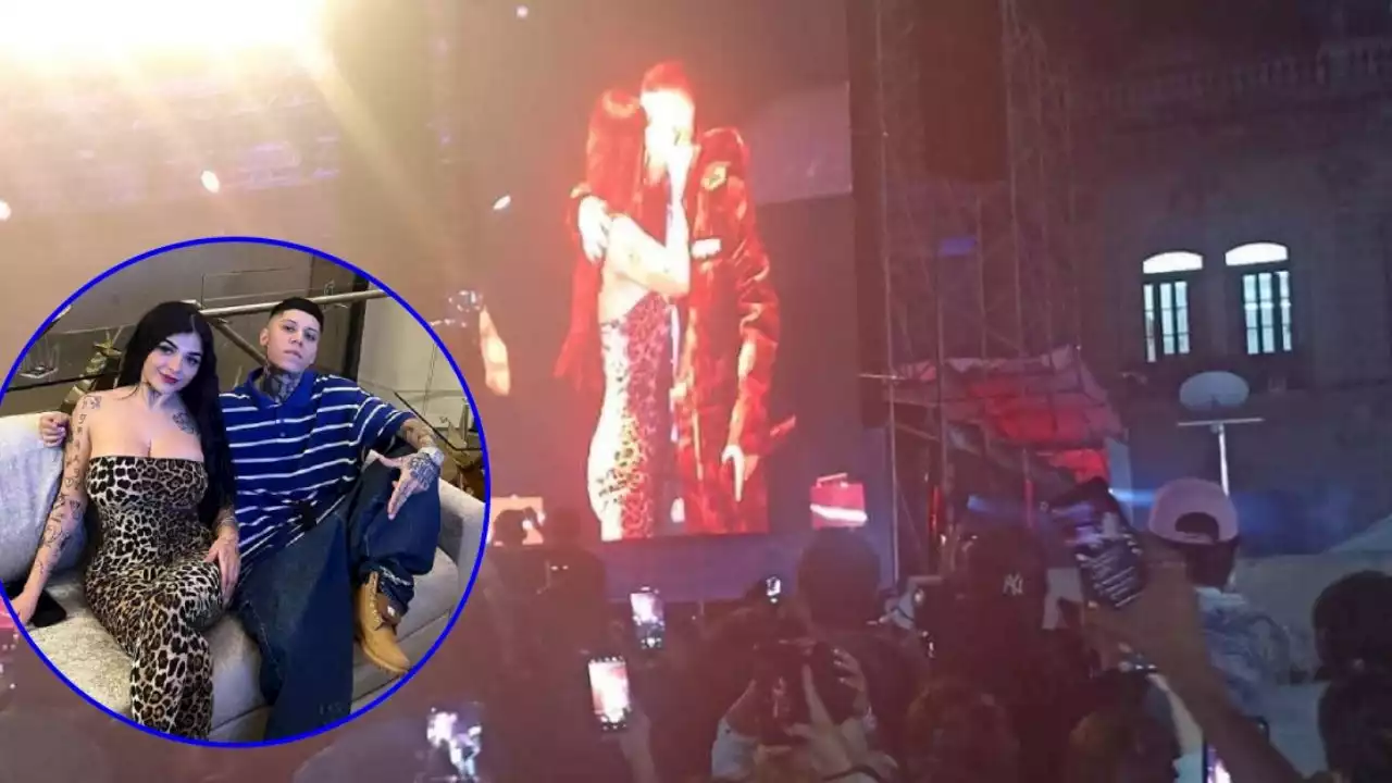 ¿Beso de Santa Fe Klan y Karely Ruiz en concierto revela romance?