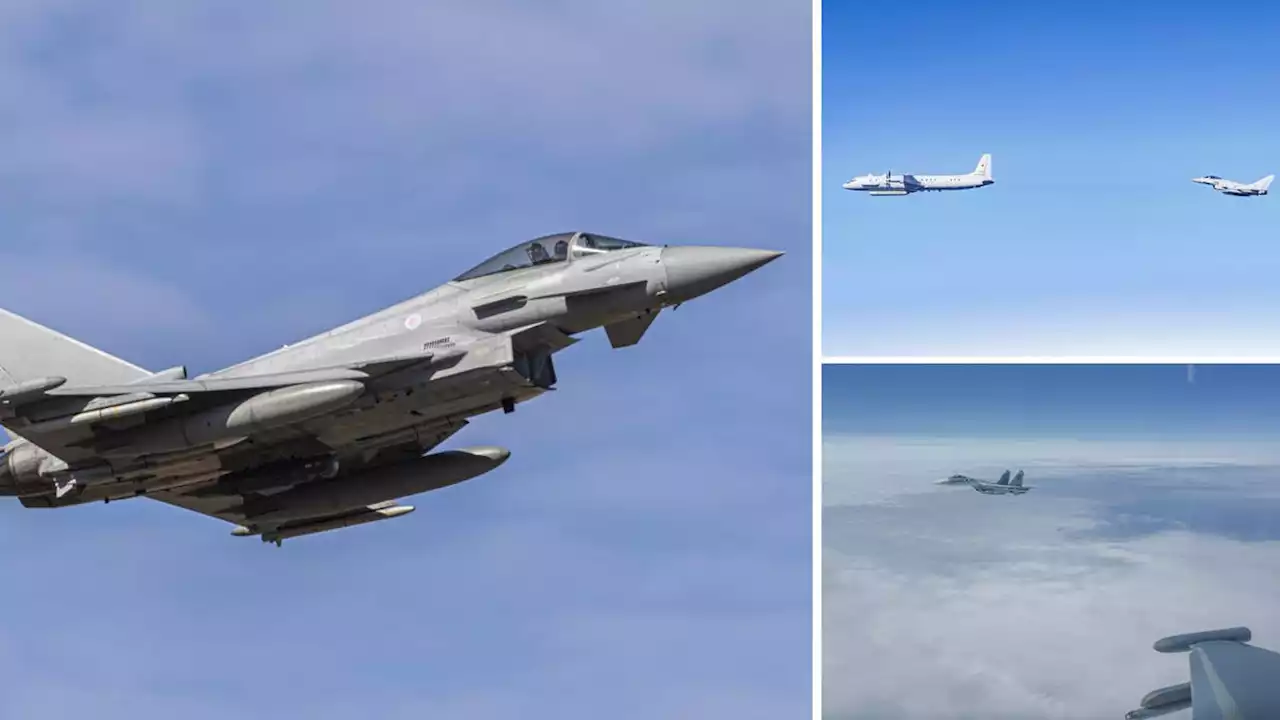 Stand off in the sky: RAF and German fighter jets intercept Russian spy plane near Baltic countries