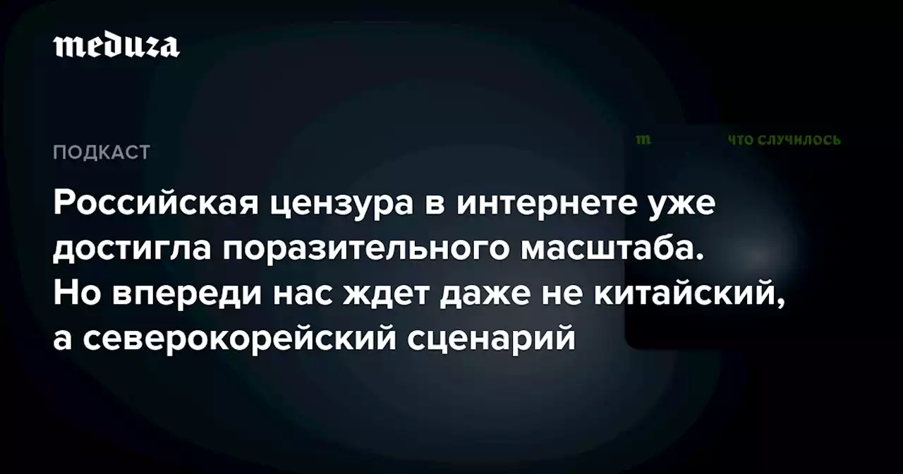 Российская цензура в интернете уже достигла поразительного масштаба. Но впереди нас ждет даже не китайский, а северокорейский сценарий — Meduza