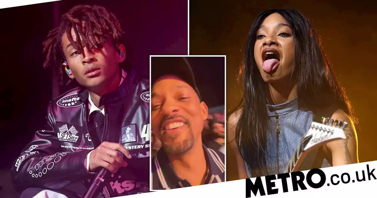 Proud dad Will Smith cheers on Willow and Jaden as they perform at Coachella