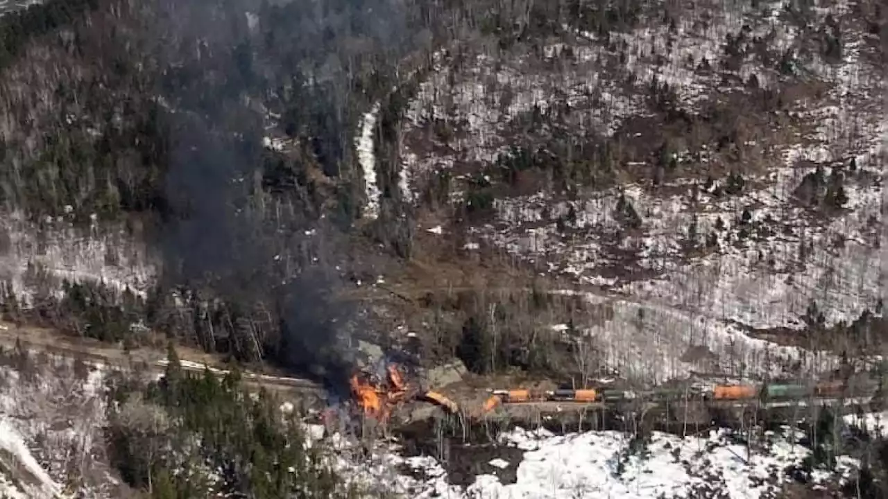 Cleanup Begins After Freight Train Derailment, Fire in Maine​