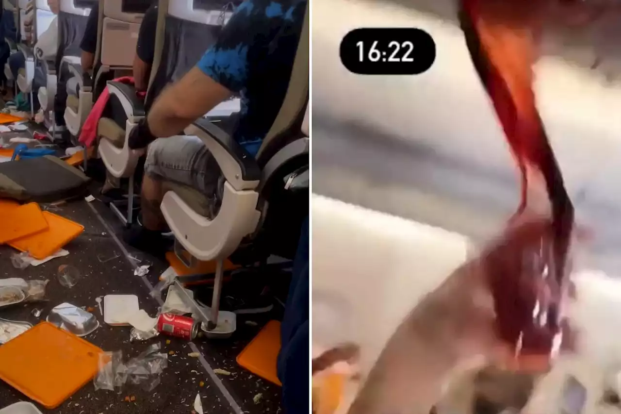 Video shows severe turbulence that injured 10, sent food and drink flying on Portuguese flight