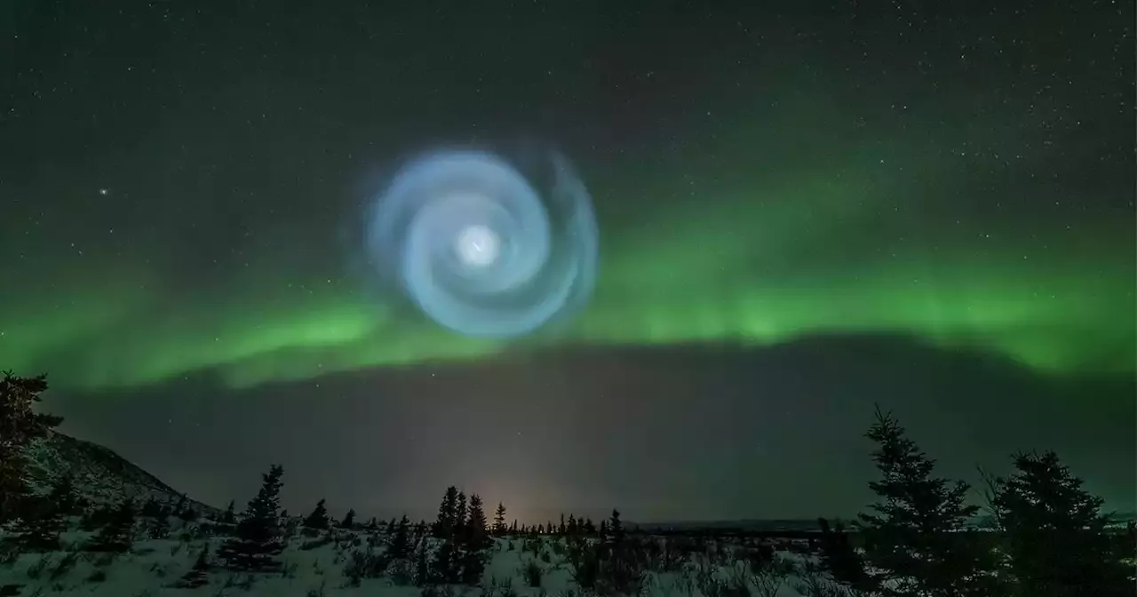 Blue spiral appears amid northern lights in Alaska after SpaceX