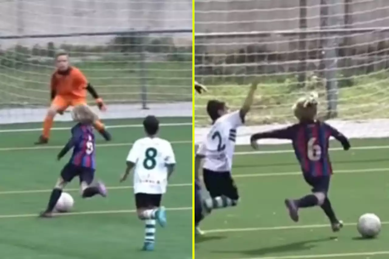 Fans think they've found the next Messi as Barcelona u9s are hailed as 'ballers'