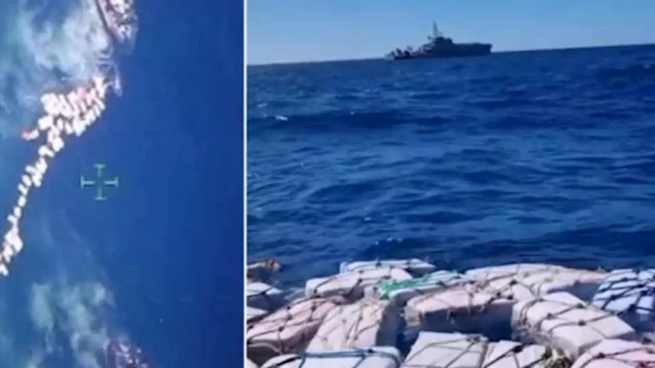 Video: hallaron dos toneladas de cocaína flotando en el Mar Mediterráneo