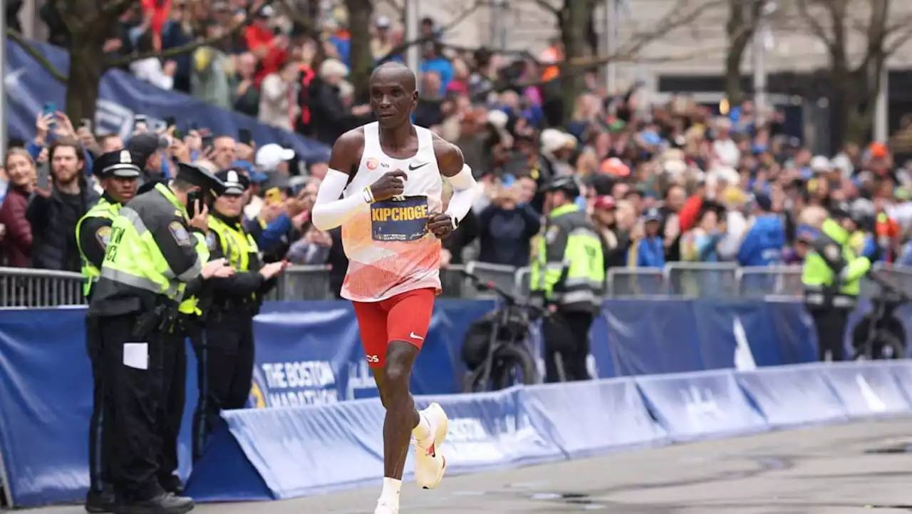 World record holder Eliud Kipchoge finishes 6th in first Boston Marathon race