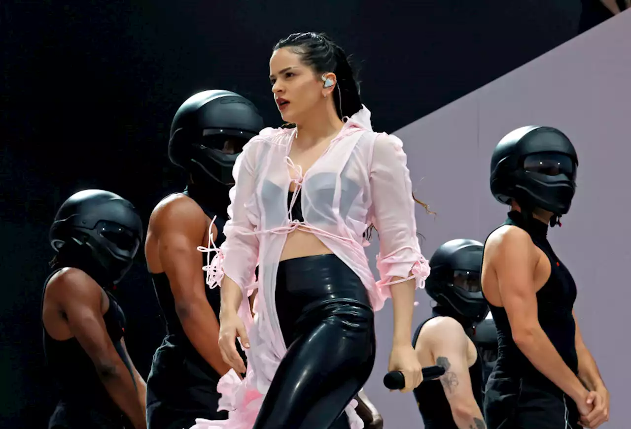 Rosalía Flows in Sheer Pink Top With Jellyfish Sleeves for Coachella 2023 Performance