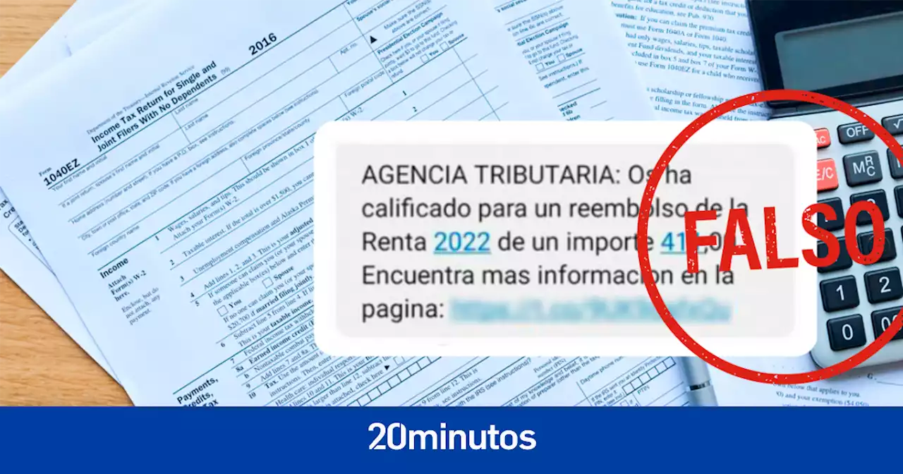 Este mensaje que notifica un reembolso de la renta 2022 de 450 euros es un fraude