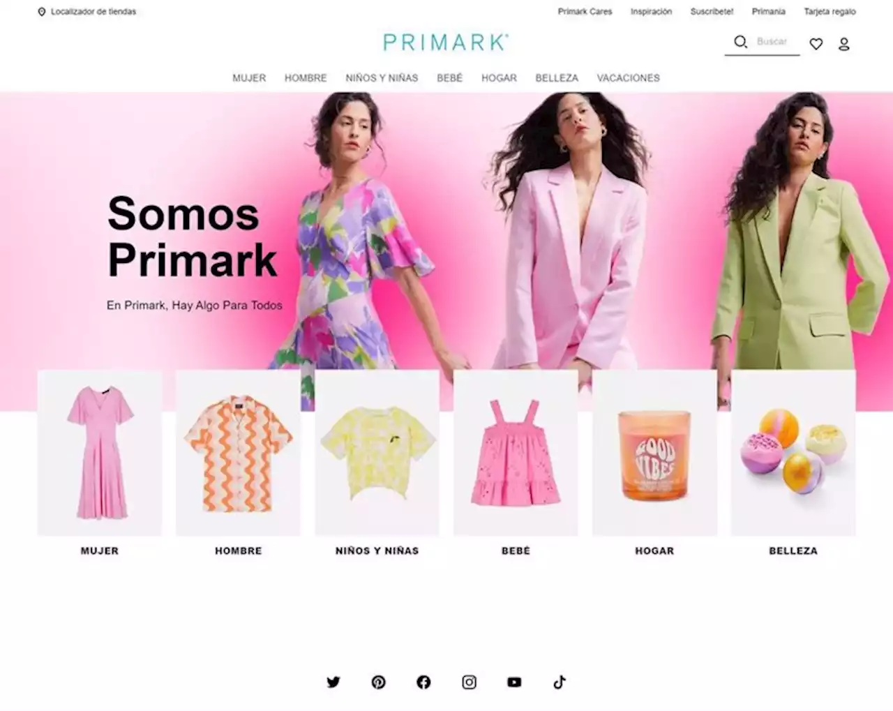 Primark lanza su nueva página web en España tras su éxito en Reino Unido