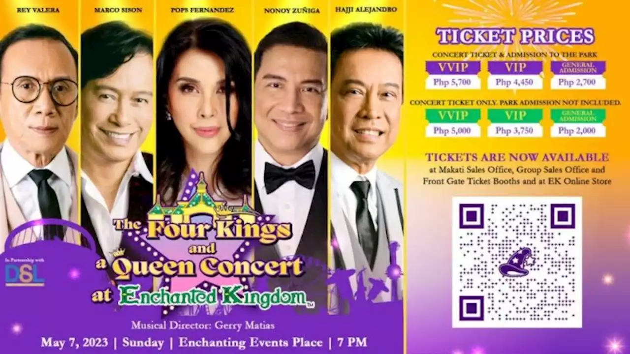 Enchanted Kingdom presents ‘The Four Kings and Queen’ concert featuring OPM Icons and Pops Fernandez | SoundStrip