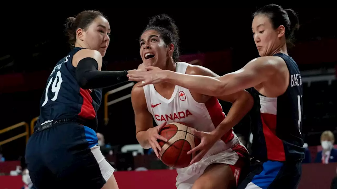 Canada national women's basketball team playing Japan in exhibition game in Victoria