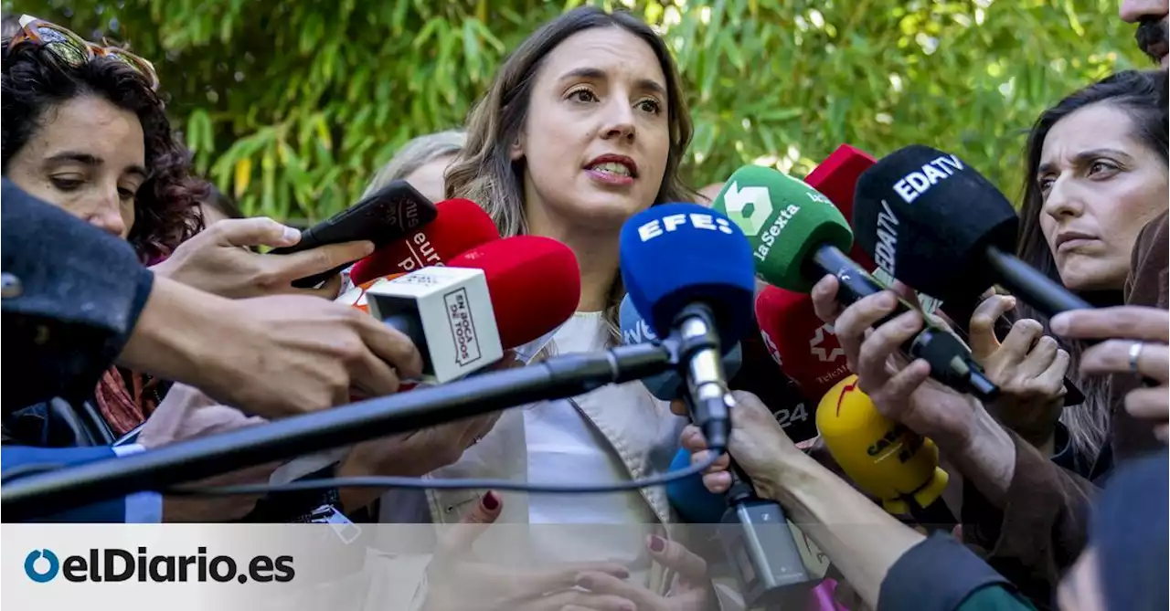 Irene Montero lamenta que el PSOE pacte con el PP la reforma de la ley de 'solo sí es sí': 'Tendrá un enorme coste para las mujeres'