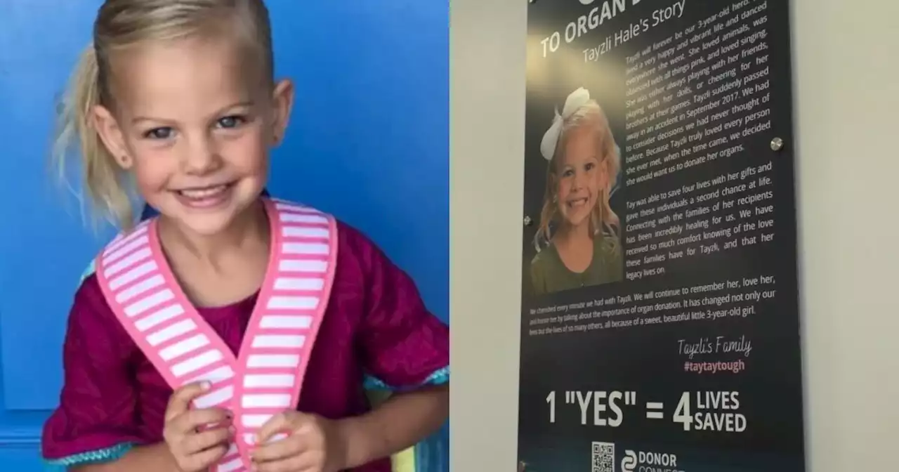 3-year-old honored for saving 4 lives through organ donation