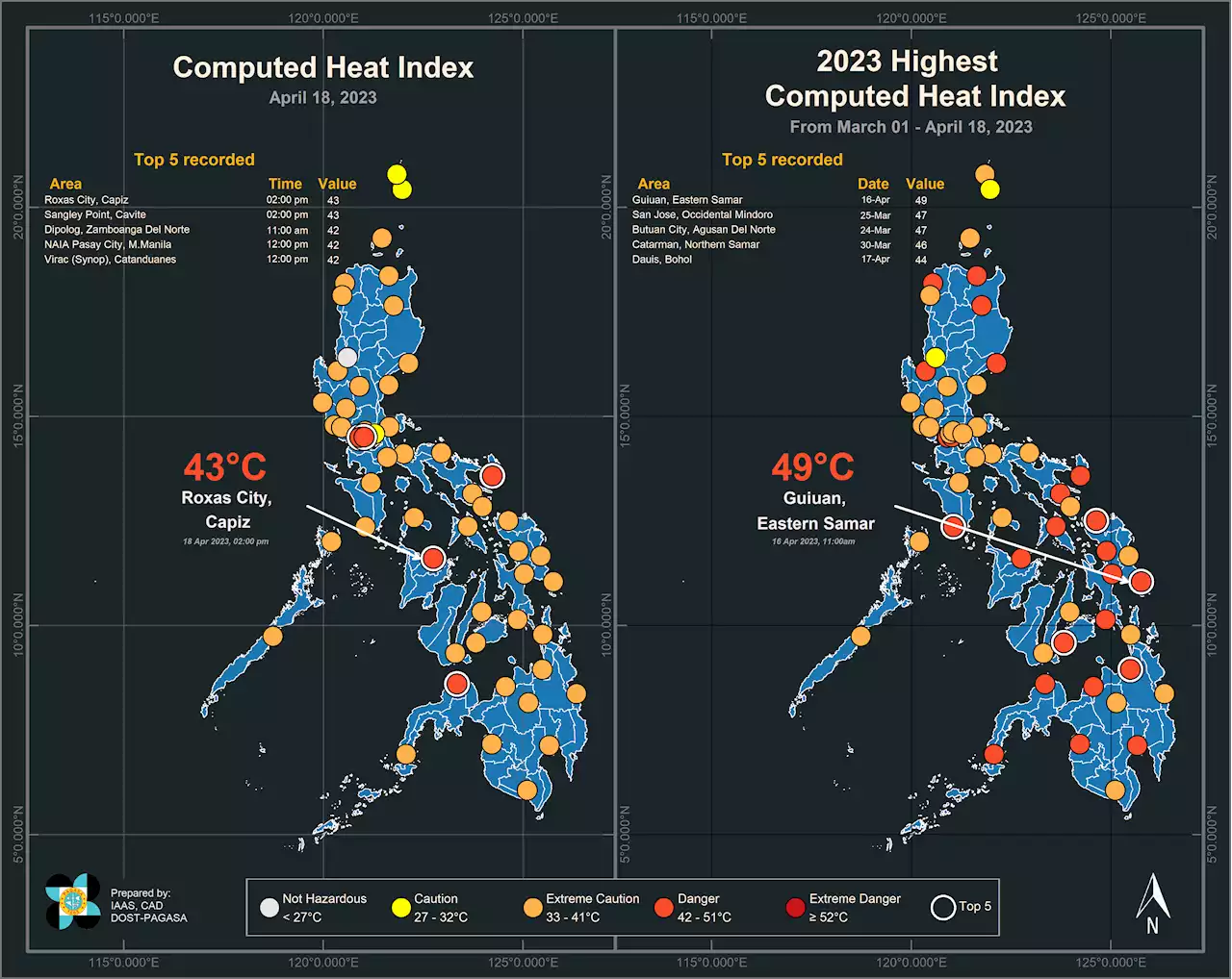 Heat index in 5 areas hit ‘danger level’ on April 18