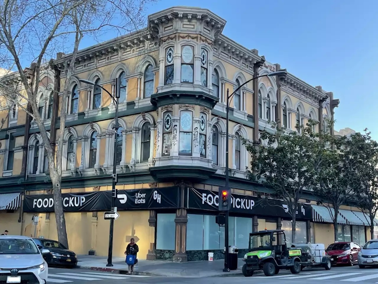 Dining signs appear at hush-hush food hall eyed in downtown San Jose