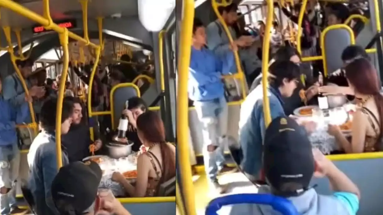 TransMilenio a la carta: imágenes de jóvenes comiendo dentro del bus se hicieron virales